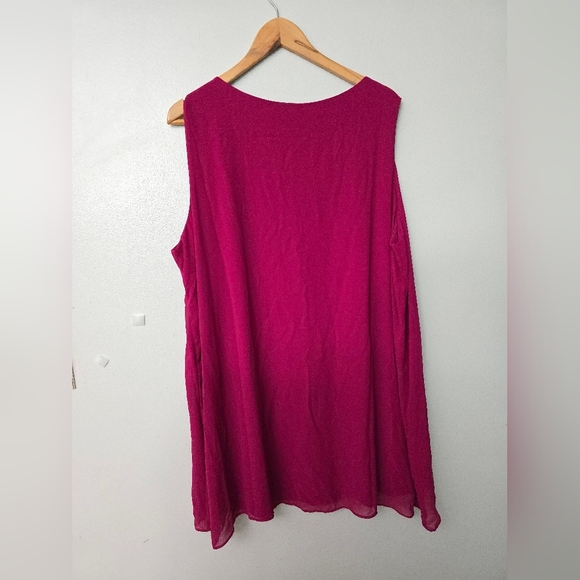 Susan Graver Liquid Knit Top Tank Flowy Burgandy Stretch Sleeveless Woman 2X - Picture 7 of 10